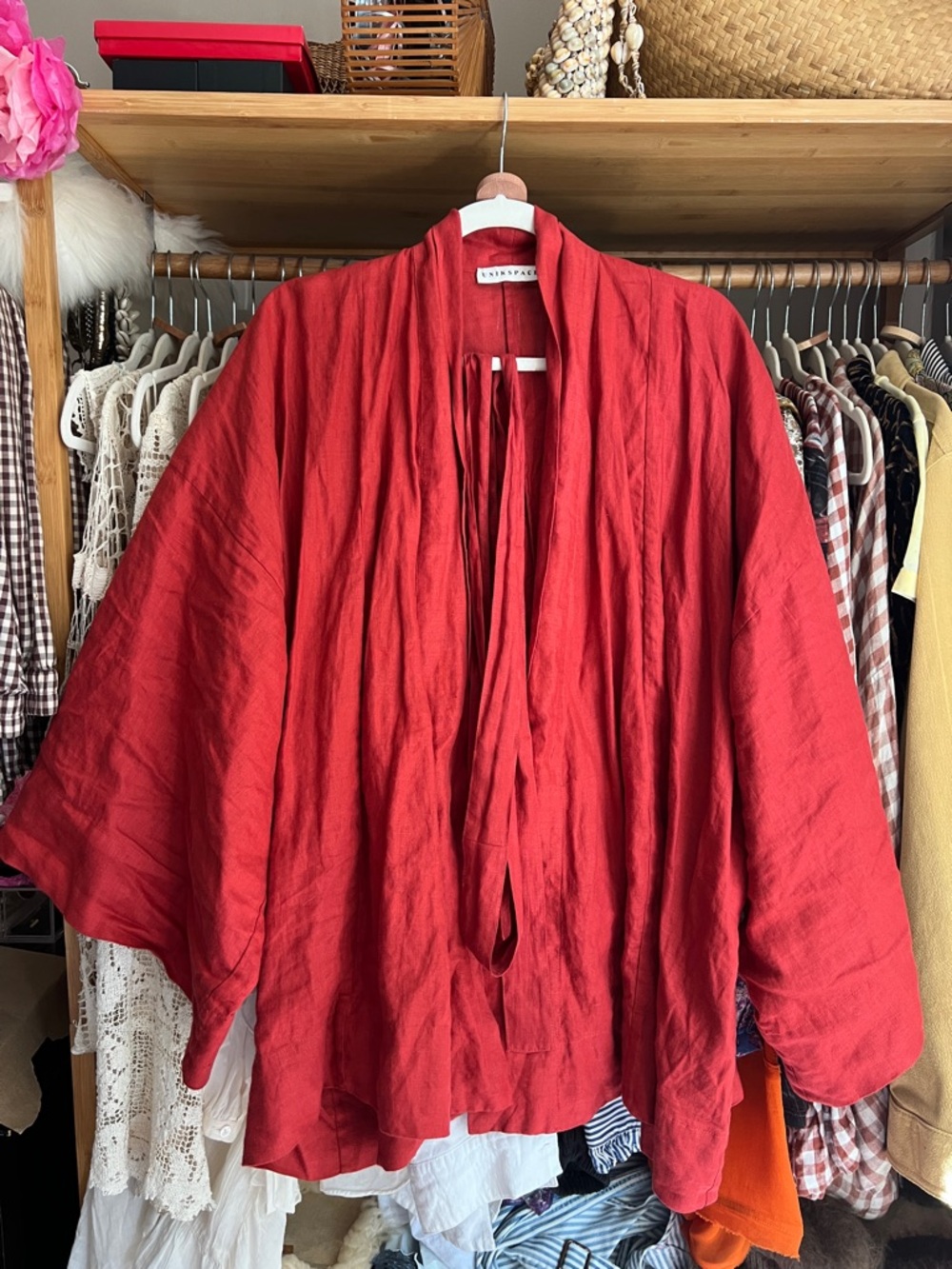 UNIKSPACE ANYA LINEN KIMONO DESERT ONE SIZE